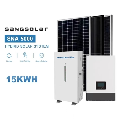 إنفرتر شمسي سانج 5kw 10kw 15kw مع 15kwh بطارية الليثيوم الشبكة الطاقة الشمسية