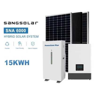 SANGالمحول الشمسي مع 14.3kwh 15kwh 20kwh 25kwh 30kwh بطارية الليثيوم النظام الشمسي الهجين 10kw